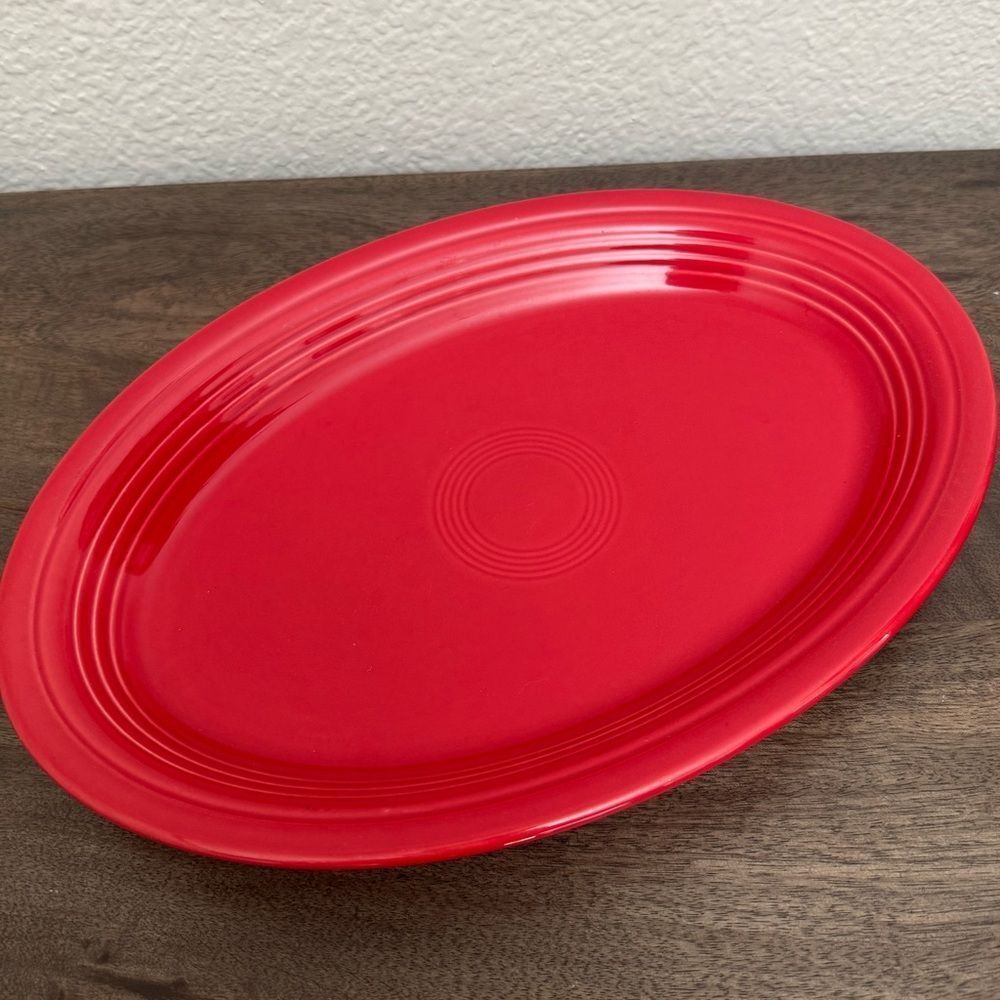 Fiesta Large Red Oval Serving Platter Plate Dish